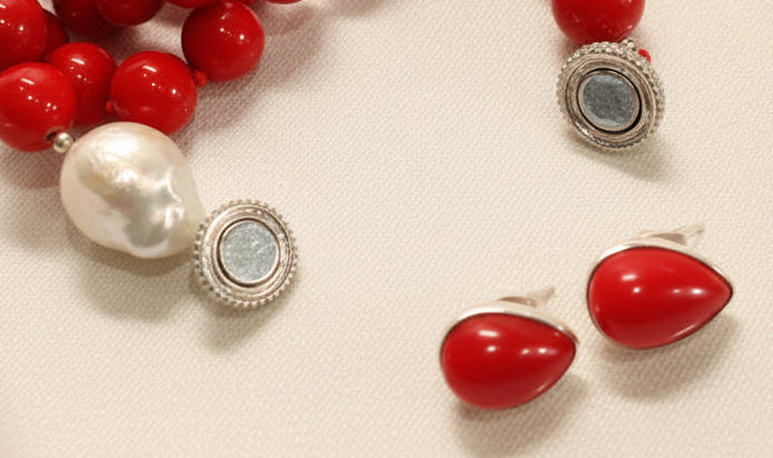 Capri Coral & Baroque Pearl Statement Necklace & Earring Set | Limited Edition Coastal Luxury