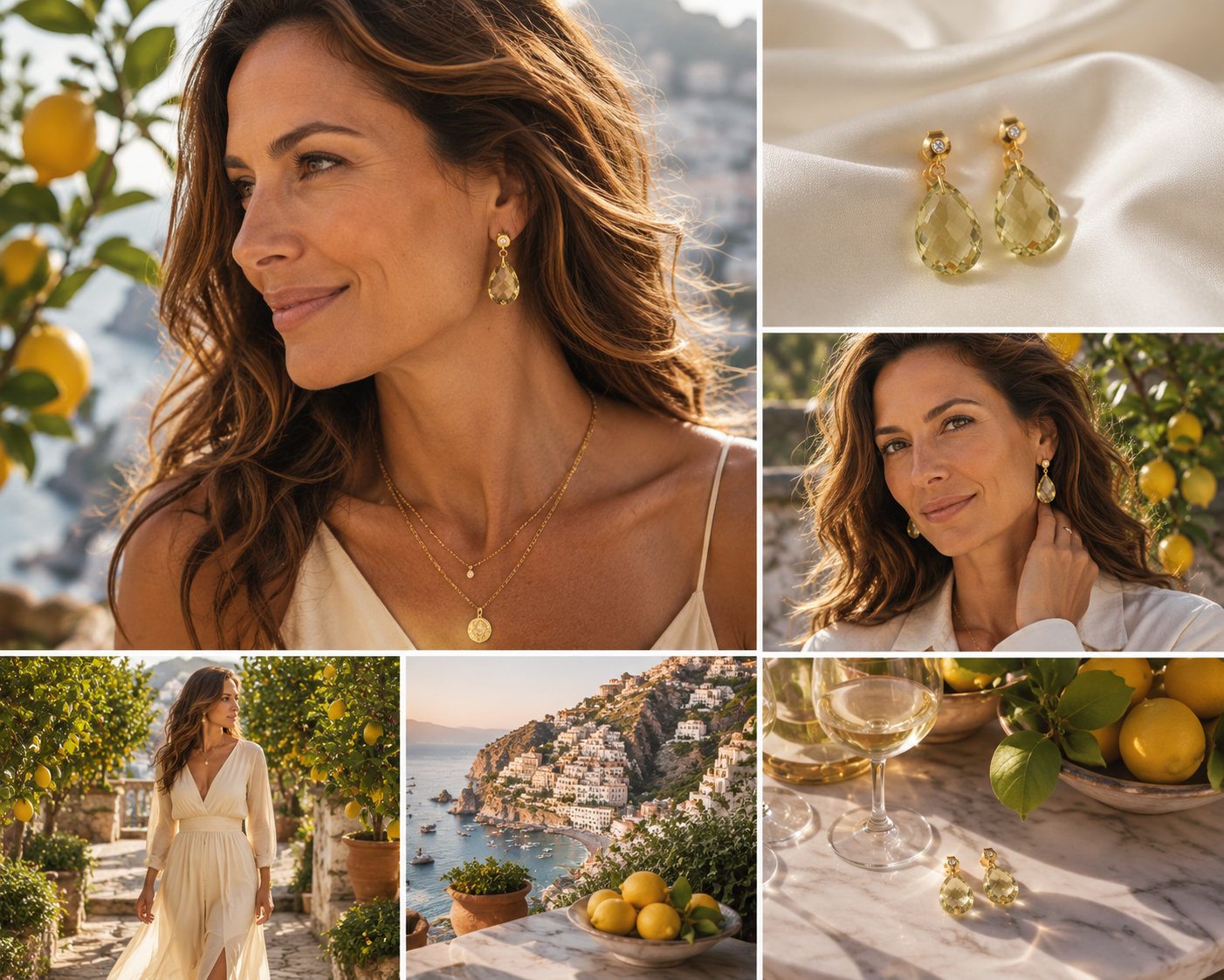 Amalfi Lemon Topaz Briolette Earrings | 24k Gold Vermeil & White Topaz