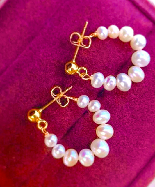 Freshwater Pearl Hoop Stud/Hoop Earrings