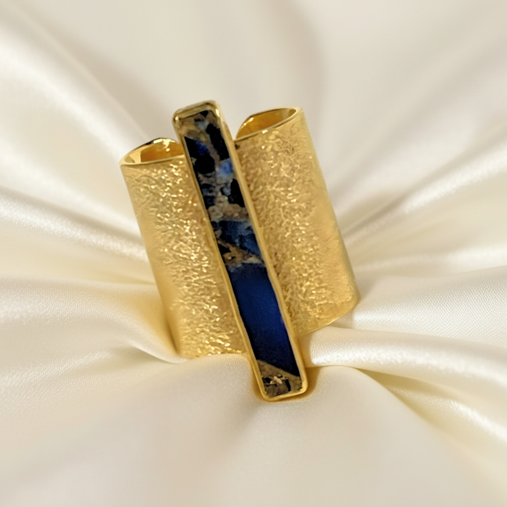 Capri Lapis Lazuli & Gold Vermeil Cigar Ring