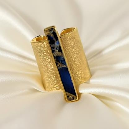 Capri Lapis Lazuli & Gold Vermeil Cigar Ring