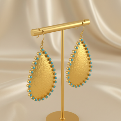 Capri Turquoise Sculptural Teardrop Earrings – Limited Edition