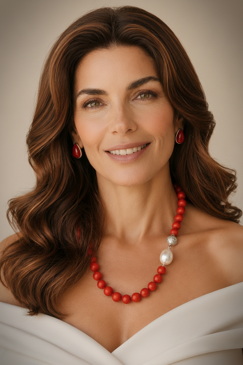 Capri Coral & Baroque Pearl Statement Necklace & Earring Set | Limited Edition Coastal Luxury