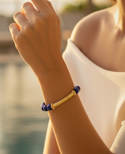 Capri Cobalt Lapis & Gold Vermeil Resort Bracelet