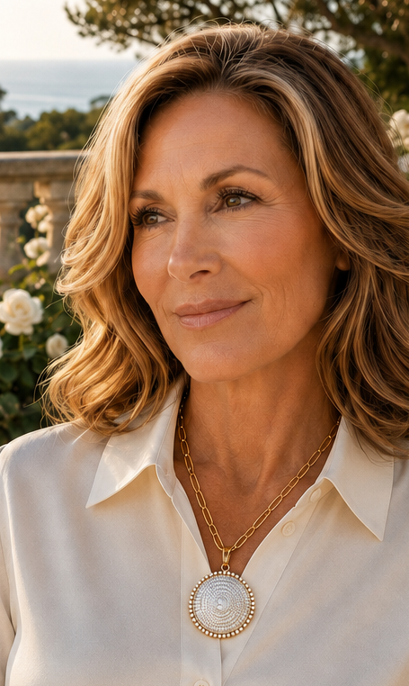 Montecito White Topaz Medallion Necklace | One-of-a-Kind Luxury Statement Necklace