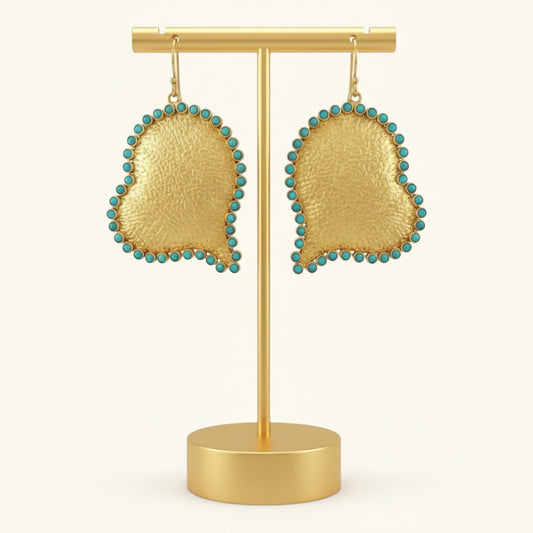 Capri Sculptural Turquoise Statement Earrings | Limited Edition 22K Gold Vermeil