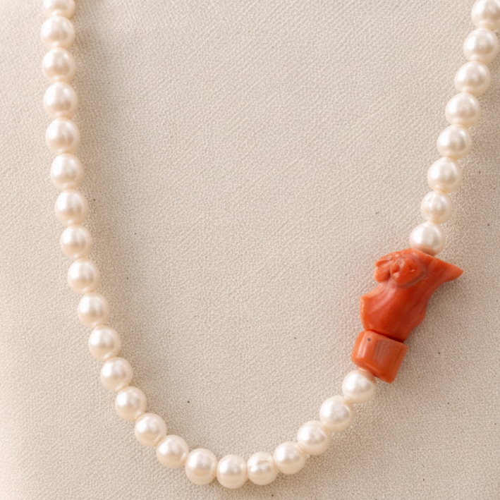 Amalfi Coral & Pearl Necklace - Coastal Luxury Collection