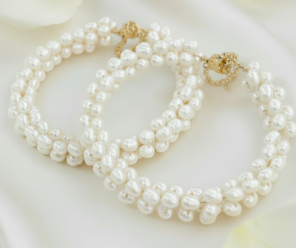 Montecito Baroque Freshwater Pearl Cluster Bracelet – 22K Gold Wire | Limited Edition