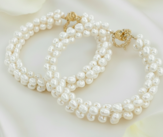Montecito Baroque Freshwater Pearl Cluster Bracelet – 22K Gold Wire | Limited Edition