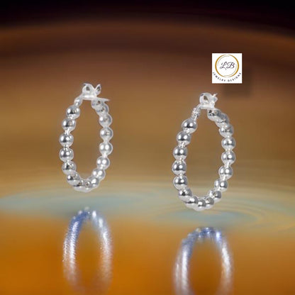 Silver Hoop Beaded Earrings