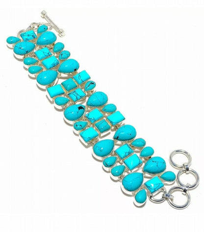 Capri Santa Rosa Turquoise Statement Bracelet – Sterling Silver Luxury Turquoise Jewelry