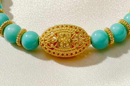 Capri Burma Jade & Bali Vermeil Filigree Bracelet | One-of-a-Kind Coastal Luxury