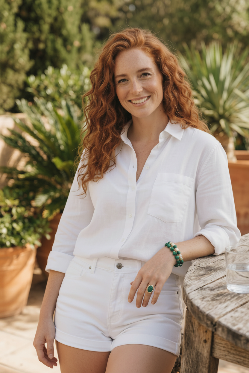 Montecito Malachite & Freshwater Pearl Bracelet Stack & Statement Ring Set