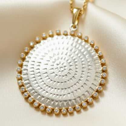 Montecito White Topaz Medallion Necklace | Luxury Pendant Necklace