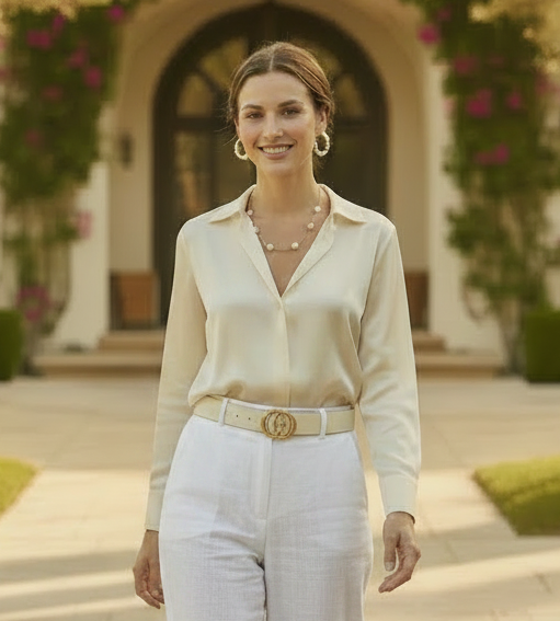 Montecito Coin Pearl Necklace & Hoop Earring Set - Coastal Luxury Jewelry