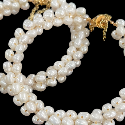 Montecito Baroque Freshwater Pearl Cluster Bracelet – 22K Gold Wire | Limited Edition