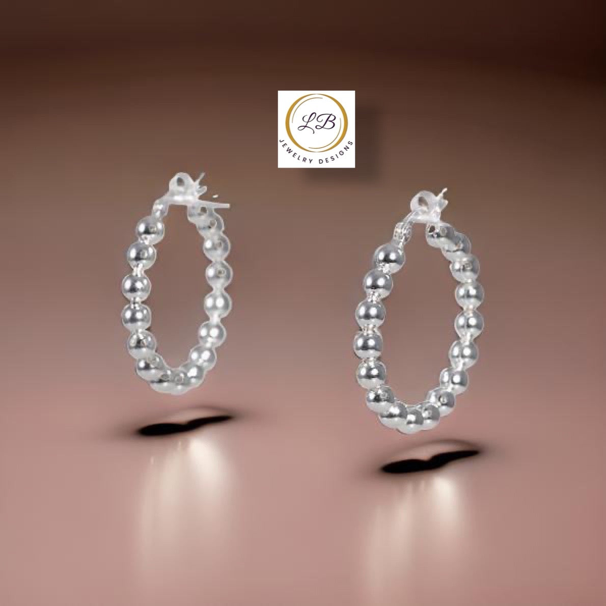 Silver Hoop Beaded Earrings