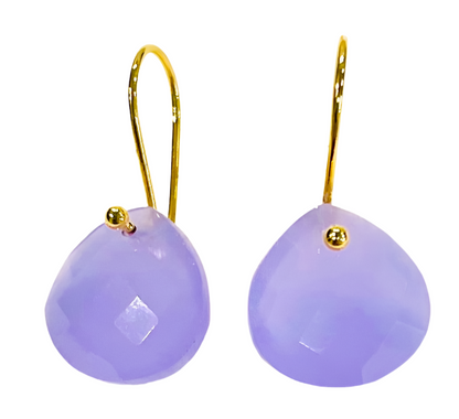 Light Purple Chalcedony Dangle Earrings