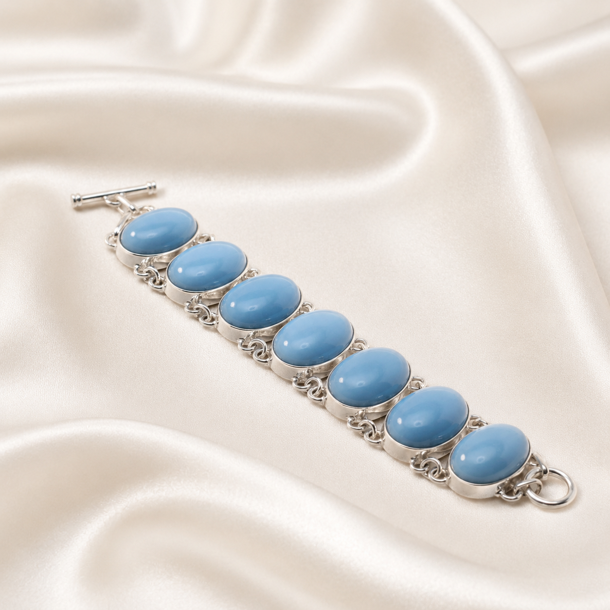 Amalfi Blue Opal Sterling Silver Statement Bracelet | Laura B. Smith Jewelry
