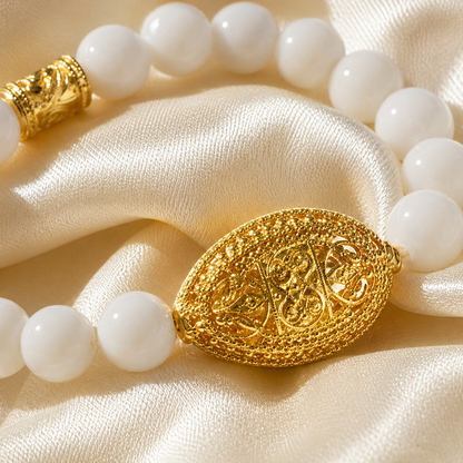 Montecito Alabaster & 22K Gold Vermeil Bali Bracelet | Luxury Resort Jewelry