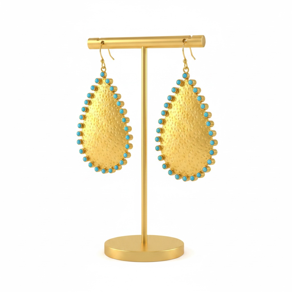Capri Turquoise Sculptural Teardrop Earrings – Limited Edition
