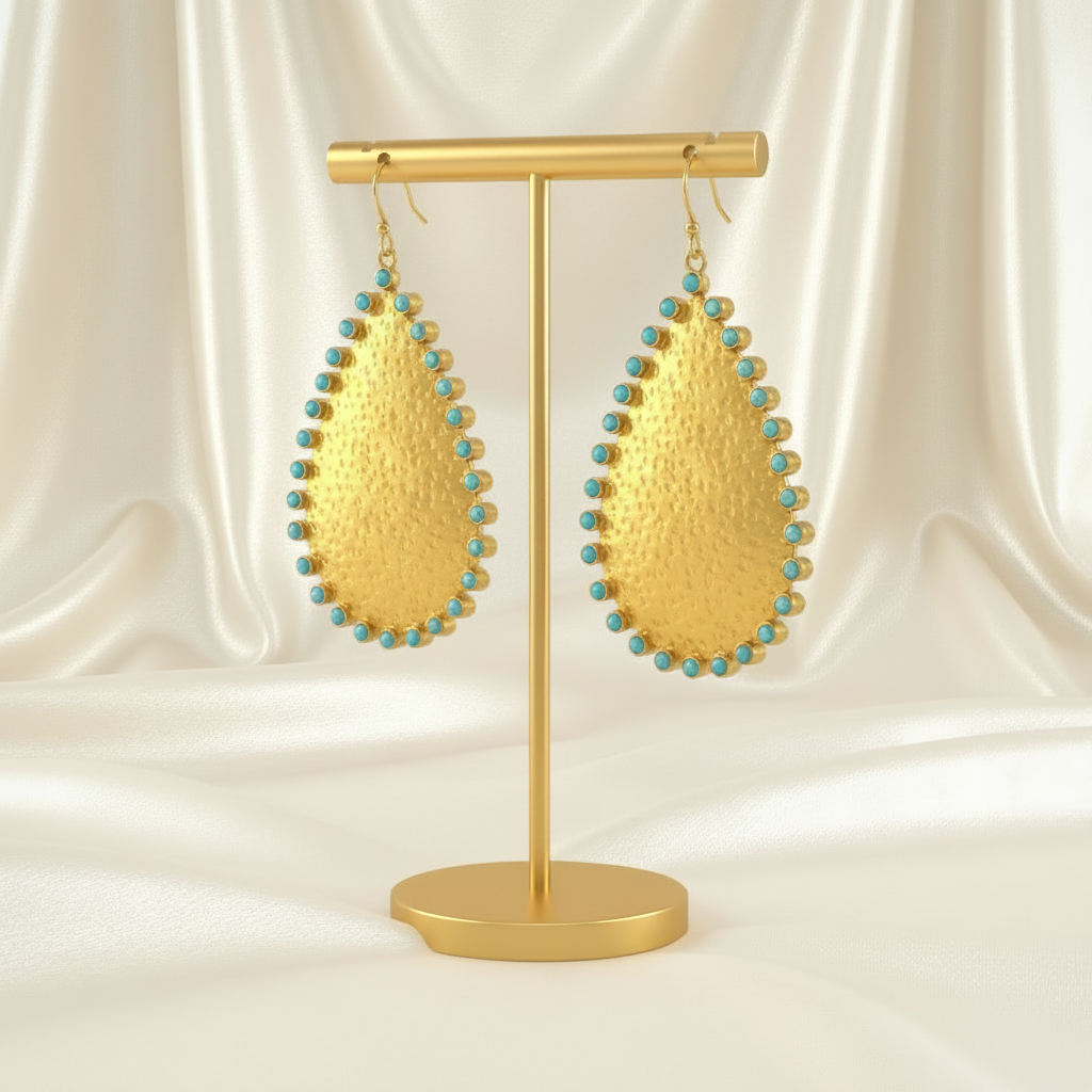 Capri Turquoise Sculptural Teardrop Earrings – Limited Edition