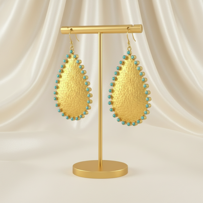Capri Turquoise Sculptural Teardrop Earrings – Limited Edition