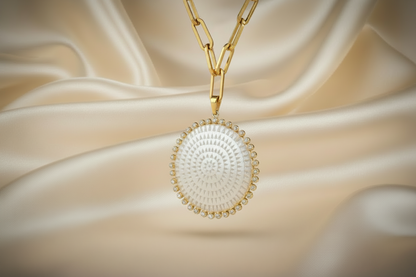 Montecito White Topaz Medallion Necklace | Luxury Pendant Necklace