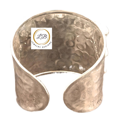 Geode Druzy Statement Cuff Bracelet – Limited Edition Multi Gemstone Sterling Silver Cuff