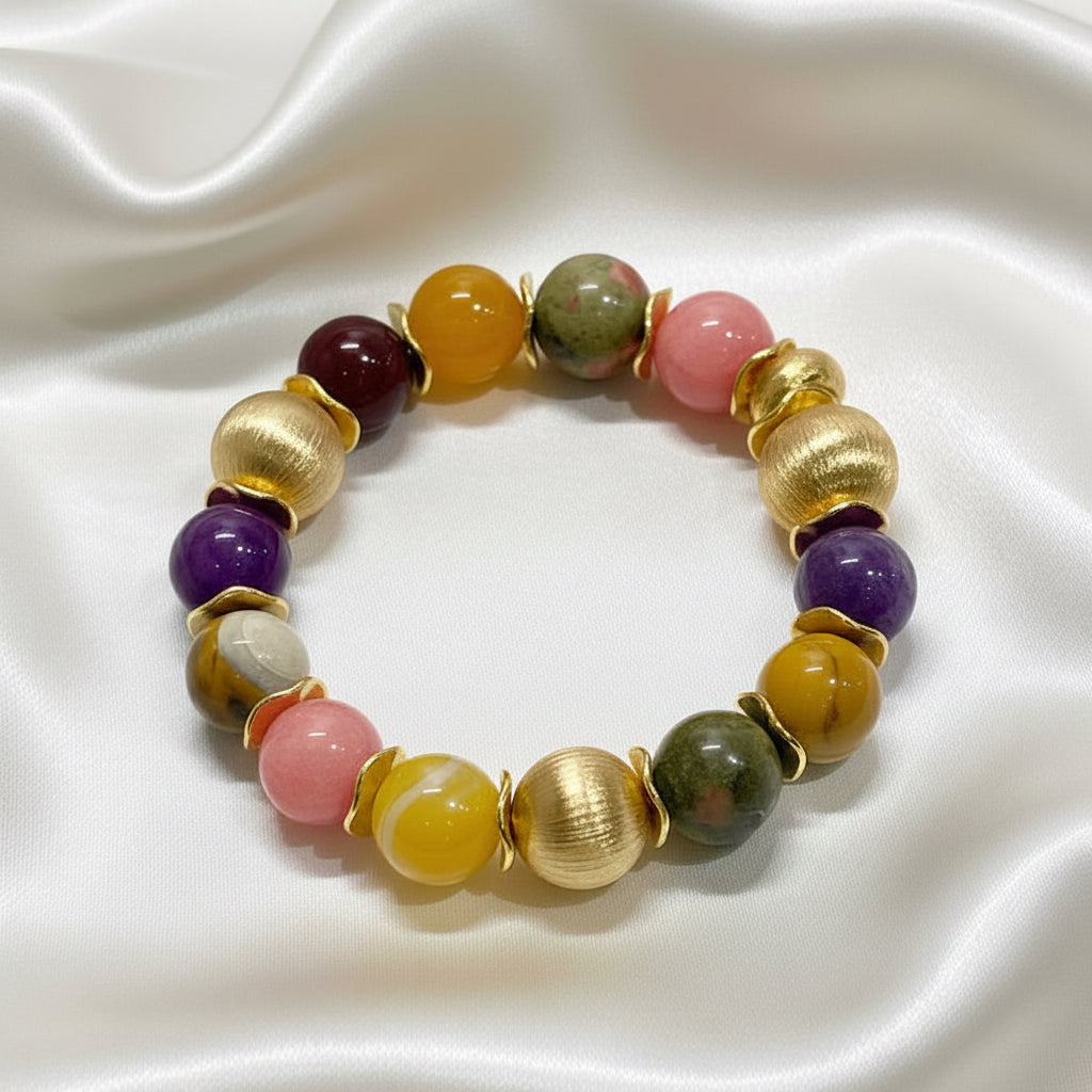 Montecito Riviera Gemstone & Gold Vermeil Statement Bracelet | Limited Edition Coastal Luxury