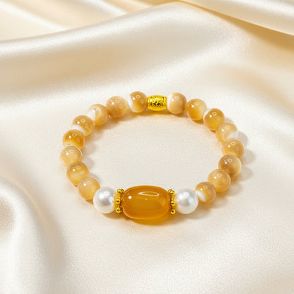 Capri Butterscotch Baltic Amber & Pearl Luxe Necklace and Bracelet Set