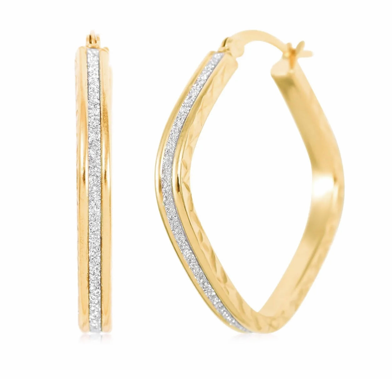 Silver & Gold Square Hoops