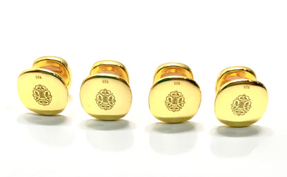 Cufflink Set - Criss Cross Orange Moonstone