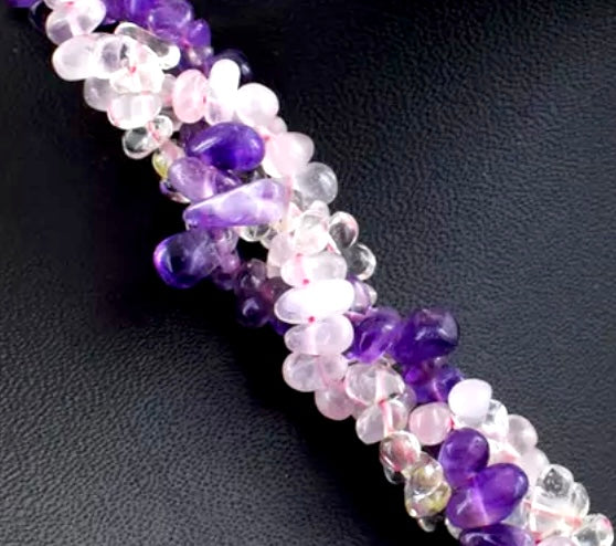 Amethyst, Rose Quartz & Citrine Statement Necklace