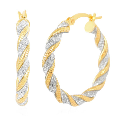 Silver & Gold Two-Tone Hoop Earrings