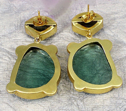 Green Amethyst & Labradorite Statement Earrings 2.0”
