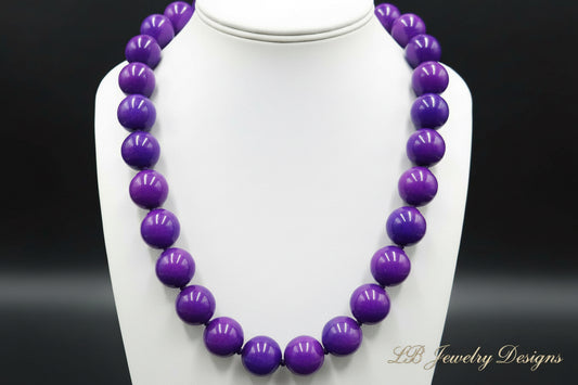 Purple Sugilite Gemstone Statement Necklace 24